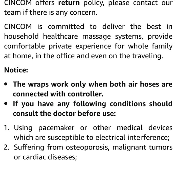 Heated Leg Massager Air Compression Brand New By Cincom - Picture 6 of 9